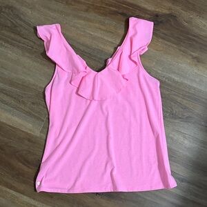 Lilly Pulitzer Pink Ruffle Tank Top